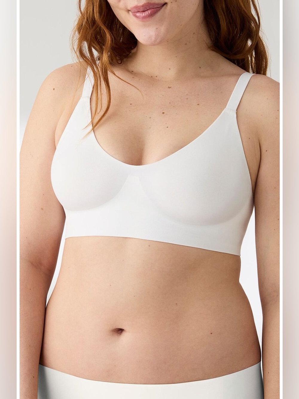 True & Co Soft Form V-Neck Adjustable Strap Bralette White Size XL NWOT